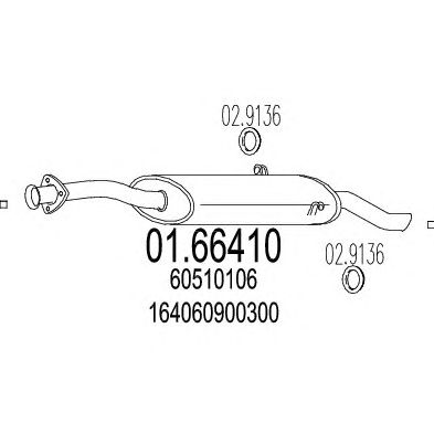 MTS 0166410 -  Глушитель выхлопных газов конечный