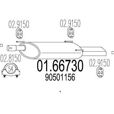 MTS 0166730 -  Глушитель выхлопных газов конечный