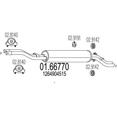 MTS 0166770 -  Глушитель выхлопных газов конечный