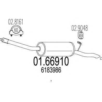 MTS 0166910 -  Глушитель выхлопных газов конечный