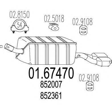 MTS 0167470 -  Глушитель выхлопных газов конечный