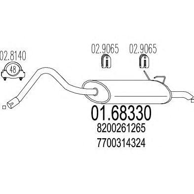 MTS 0168330 -  Глушитель выхлопных газов конечный