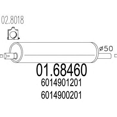 MTS 0168460 -  Глушитель выхлопных газов конечный