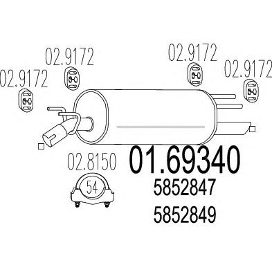 MTS 0169340 -  Глушитель выхлопных газов конечный