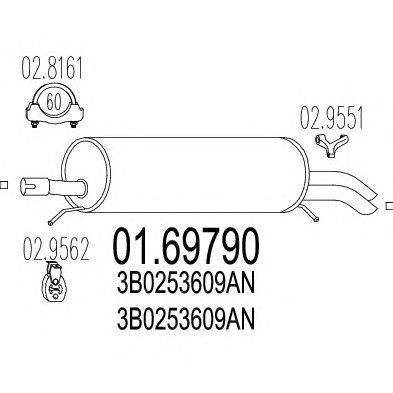 MTS 0169790 -  Глушитель выхлопных газов конечный
