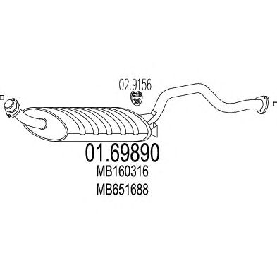 MTS 0169890 -  Глушитель выхлопных газов конечный