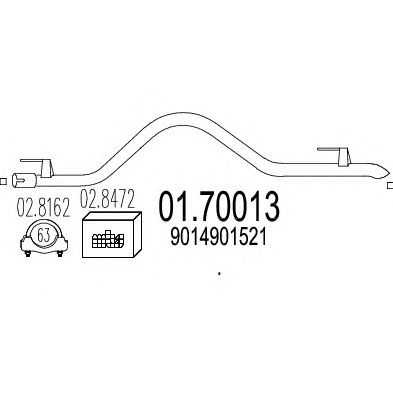 MTS 0170013 -  Труба выхлопного газа