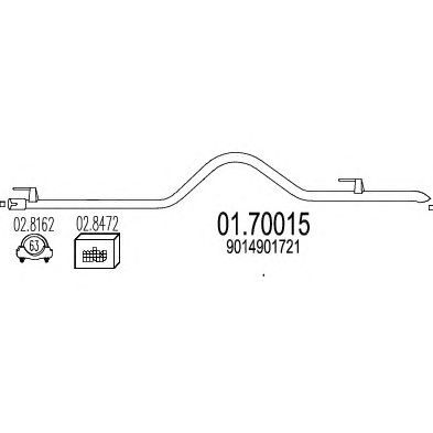 MTS 0170015 -  Труба выхлопного газа
