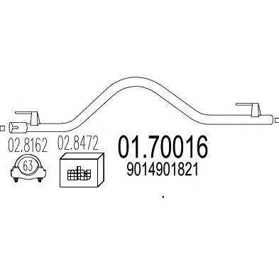 MTS 0170016 -  Труба выхлопного газа