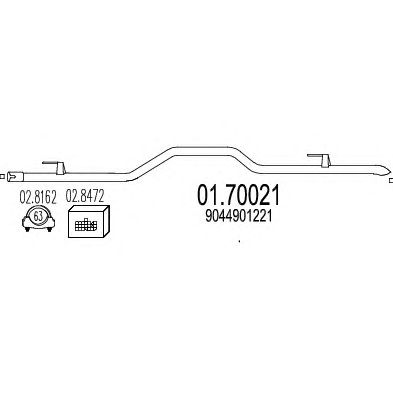 MTS 0170021 -  Труба выхлопного газа