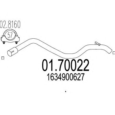 MTS 0170022 -  Труба выхлопного газа