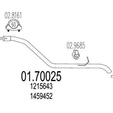 MTS 0170025 -  Труба выхлопного газа