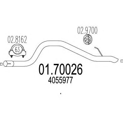 MTS 0170026 -  Труба выхлопного газа