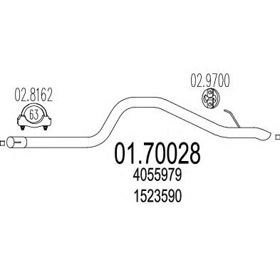 MTS 0170028 -  Труба выхлопного газа