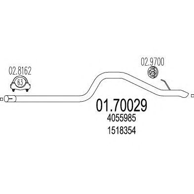 MTS 0170029 -  Труба выхлопного газа
