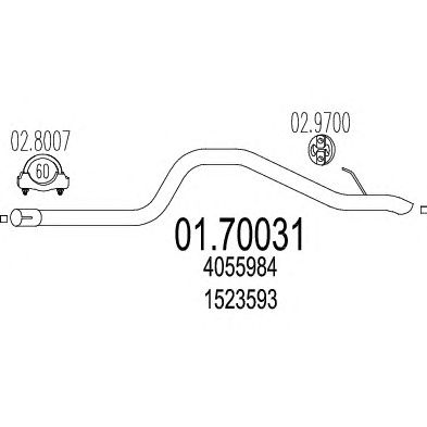 MTS 0170031 -  Труба выхлопного газа