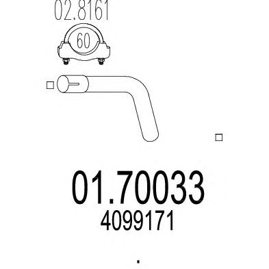 MTS 0170033 -  Труба выхлопного газа