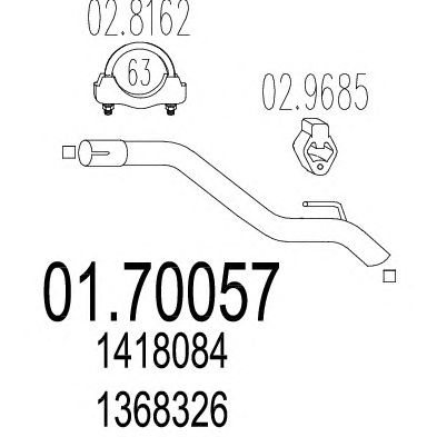 MTS 0170057 -  Труба выхлопного газа