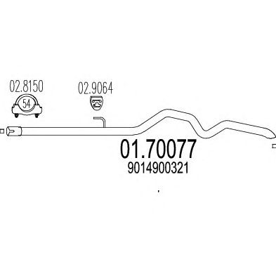 MTS 0170077 -  Труба выхлопного газа