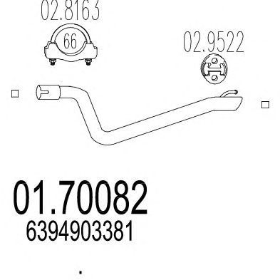 MTS 0170082 -  Труба выхлопного газа
