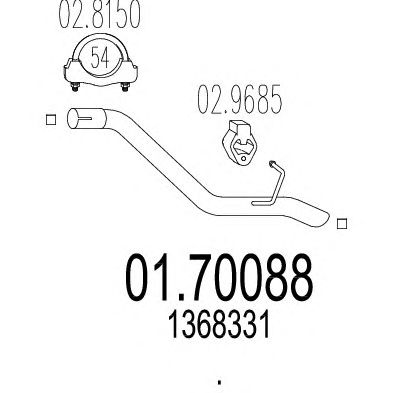 MTS 0170088 -  Труба выхлопного газа