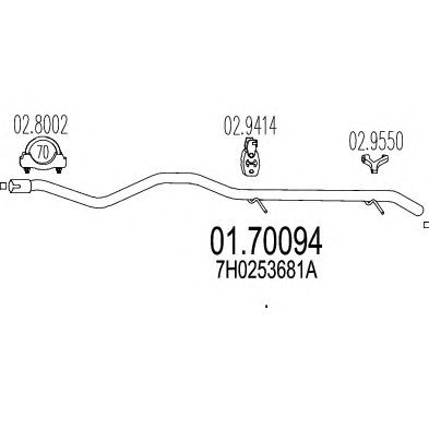 MTS 0170094 -  Труба выхлопного газа