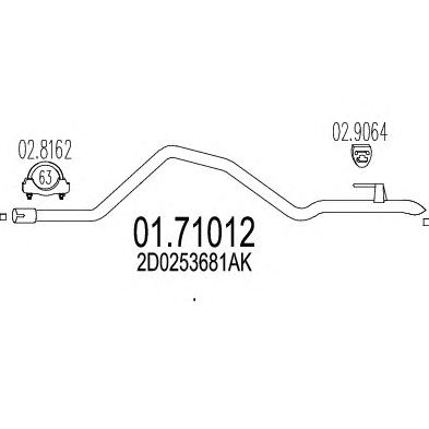 MTS 0171012 -  Труба выхлопного газа