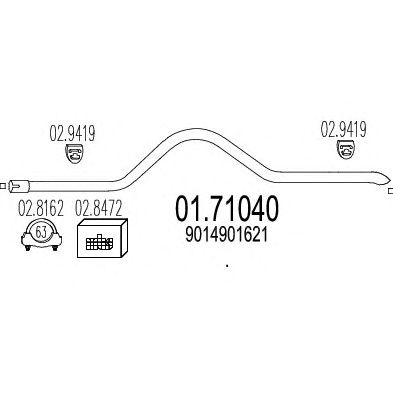 MTS 0171040 -  Труба выхлопного газа