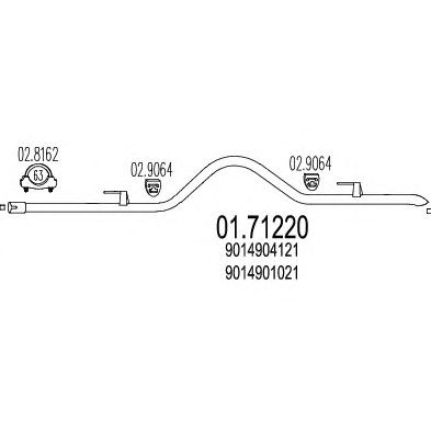 MTS 0171220 -  Труба выхлопного газа