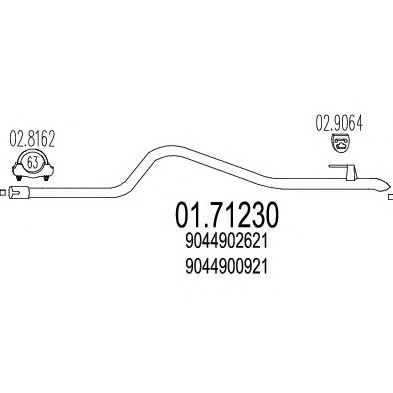 MTS 0171230 -  Труба выхлопного газа