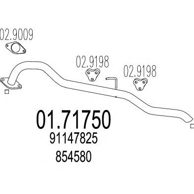 MTS 0171750 -  Труба выхлопного газа