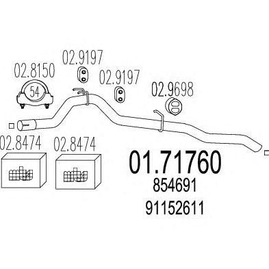 MTS 0171760 -  Труба выхлопного газа