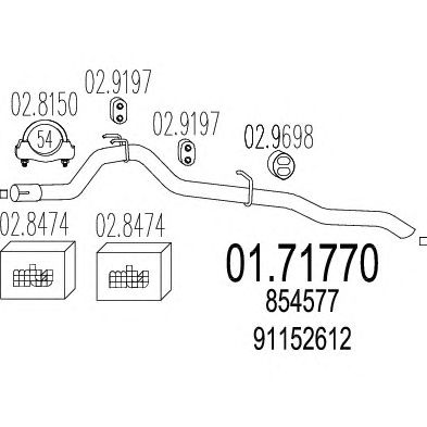 MTS 0171770 -  Труба выхлопного газа