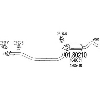 MTS 0180210 -  Средний глушитель выхлопных газов