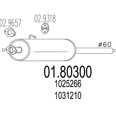 MTS 0180300 -  Средний глушитель выхлопных газов