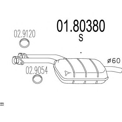 MTS 0180380 -  Средний глушитель выхлопных газов