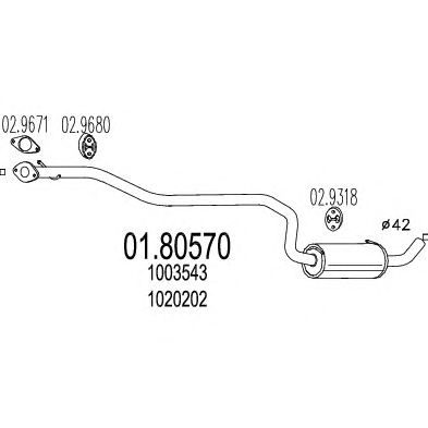 MTS 0180570 -  Средний глушитель выхлопных газов