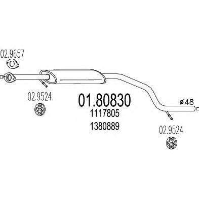 MTS 0180830 -  Средний глушитель выхлопных газов