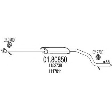 MTS 0180850 -  Средний глушитель выхлопных газов