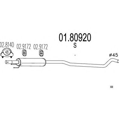 MTS 0180920 -  Средний глушитель выхлопных газов