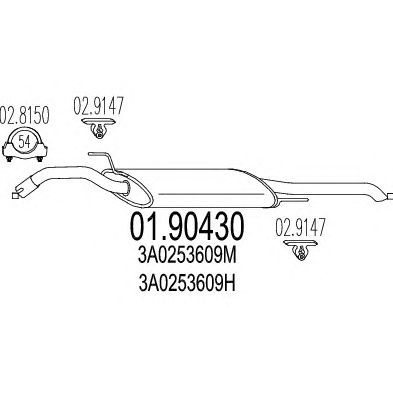 MTS 0190430 -  Глушитель выхлопных газов конечный