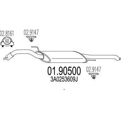 MTS 0190500 -  Глушитель выхлопных газов конечный