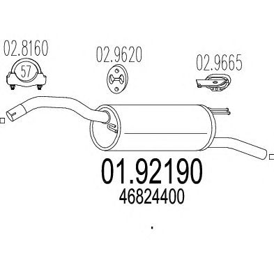 MTS 0192190 -  Глушитель выхлопных газов конечный