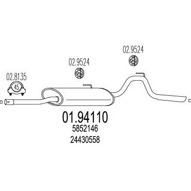 MTS 0194110 -  Глушитель выхлопных газов конечный