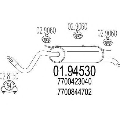 MTS 0194530 -  Глушитель выхлопных газов конечный