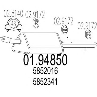 MTS 0194850 -  Глушитель выхлопных газов конечный