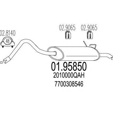 MTS 0195850 -  Глушитель выхлопных газов конечный