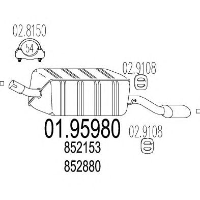 MTS 0195980 -  Глушитель выхлопных газов конечный