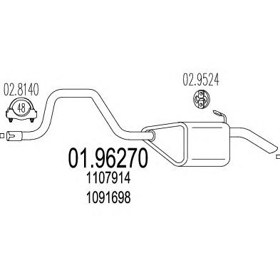 MTS 0196270 -  Глушитель выхлопных газов конечный