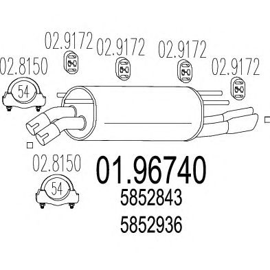 MTS 0196740 -  Глушитель выхлопных газов конечный